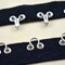 Black and Silver Heavy Duty Hook and Eye Tape 7/8" Cotton Twill Trim with Metal Closures